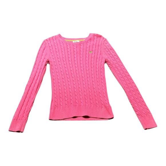 VTG Lilly Pulitzer Pink Cableknit sweater women’s small - Picture 6 of 10